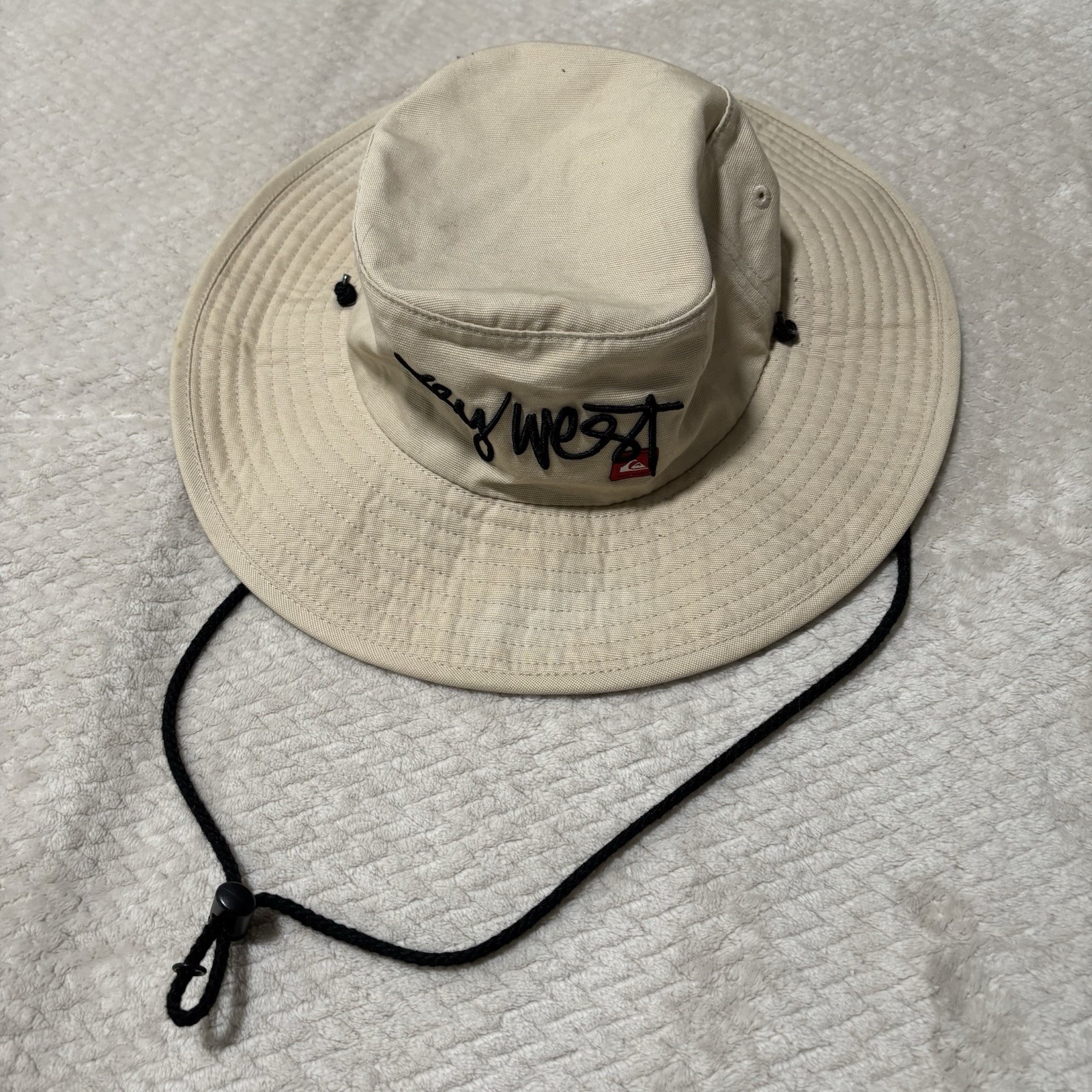 Quiksilver X Keywest Unisex Bushmaster Bucket Hat Beige Embroidered Logo